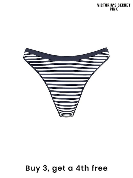 Victoria's Secret PINK Noir Navy Blue Thong Seamless Knickers (W39453) | £9