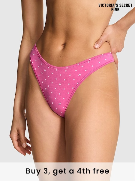 Victoria's Secret PINK Pink Gossip Brazilian Cotton Knickers (W39504) | £9