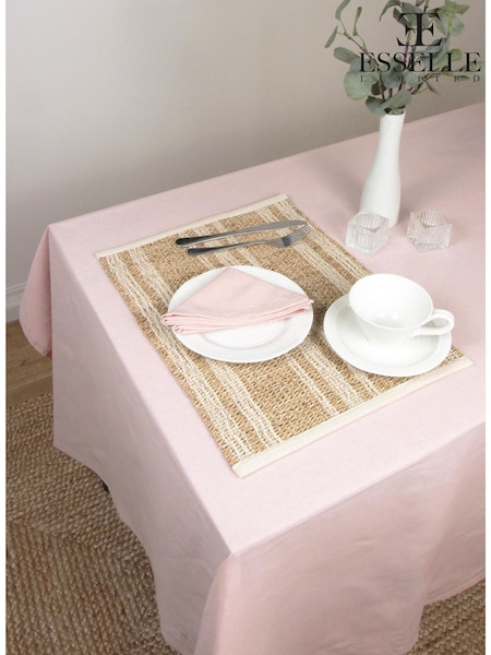 Esselle Pink Avon 100% Cotton 240x140cm Blush Table Cloth (W39874) | £22