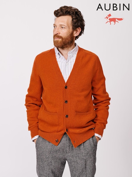 Aubin Red Hales Lambswool Cardigan (W40135) | £119