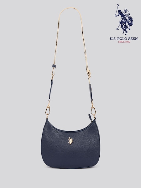 U.S. Polo Assn. Blue Womens New Mansion Small Hobo Bag (W40163) | £90