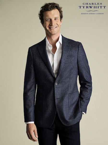 Charles Tyrwhitt Chrome Blue Slim Fit Wool Silk Jacket (W40206) | £279