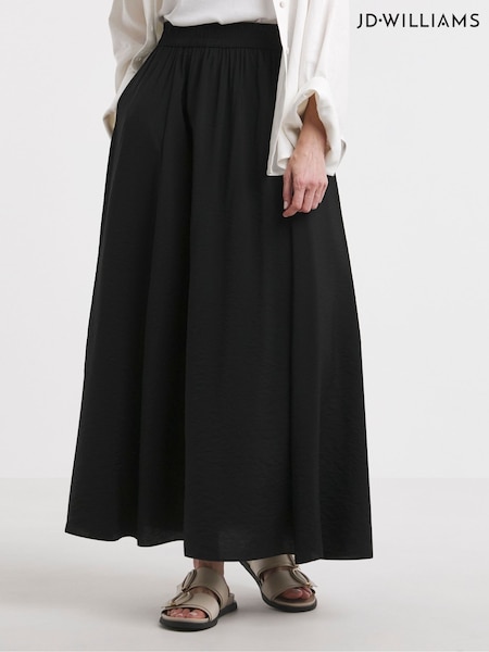 JD Williams Black Full Hem Textured Skirt (W40564) | £36