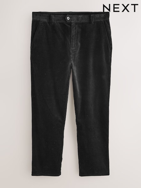 Black Straight Fit Signature Corduroy Trousers With Modal (W40746) | £60