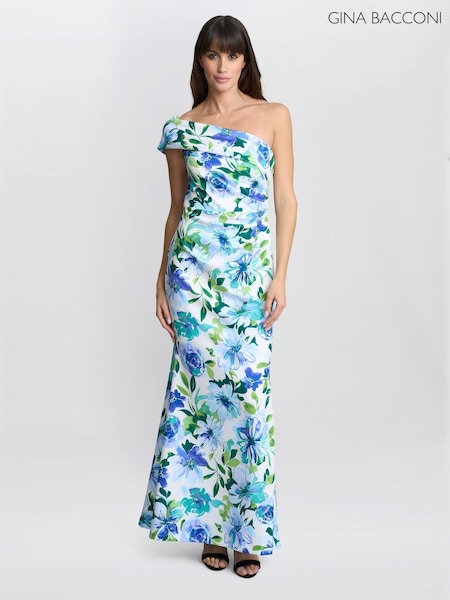 Gina Bacconi Blue Josie Printed Maxi Dress (W40752) | £280