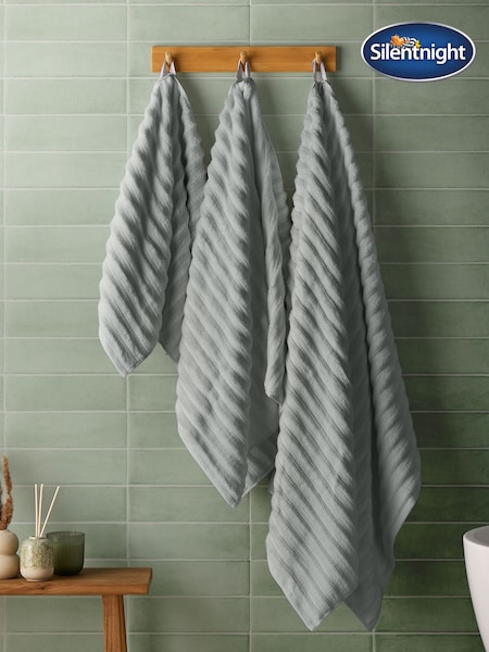 Silentnight 6 Pack Grey Ribbed Cotton Towel Bale (W40907) | £75