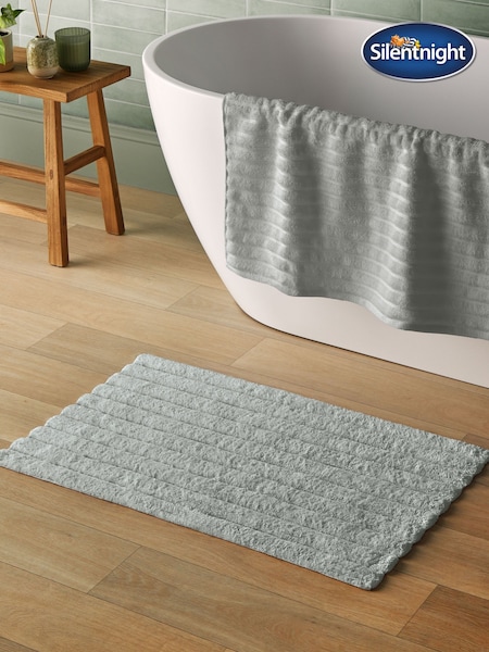 Silentnight Grey Ribbed Cotton Bath Mat (W40962) | £18