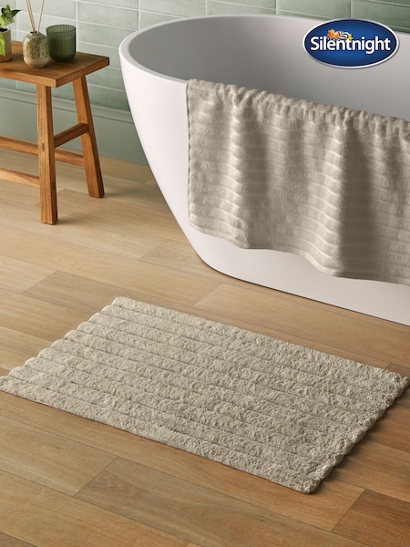 Silentnight Natural Ribbed Cotton Bath Mat (W40964) | £18