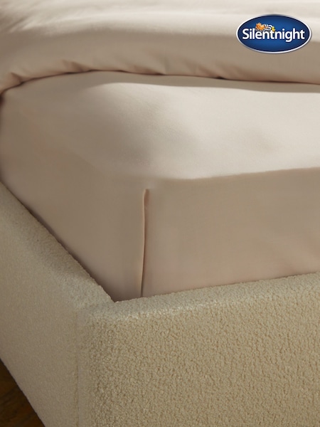 Silentnight Natural 100% Brushed Cotton Fitted Sheet (W40966) | £22 - £26