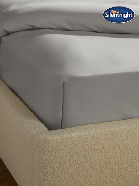 Silentnight Grey 100% Brushed Cotton Fitted Sheet (W40967) | £22 - £26
