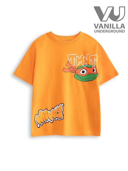 Vanilla Underground Orange Boys Teenage Mutant Ninja Turtles Mikey Short Sleeved 100% Cotton T-Shirt (W40968) | £14