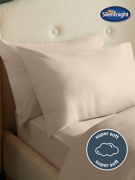Silentnight Natural 100% Brushed Cotton Pillowcase Pair (W41036) | £14