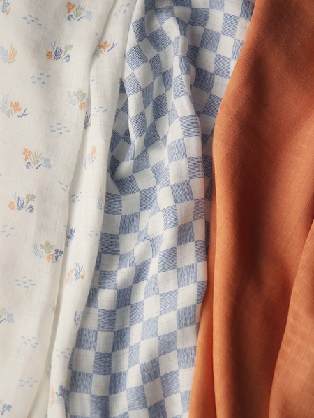 Avery Row Set of 3 Coastline Muslin Squares (W41139) | £24