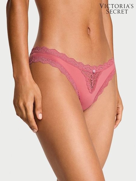 Victoria's Secret Seductive Rose Pink Lace Trim Bikini Knickers (W41171) | £14