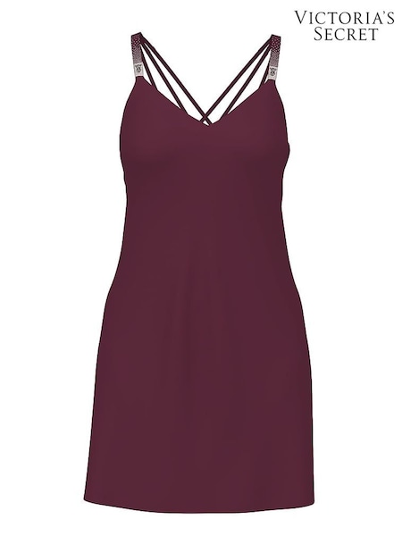 Victoria's Secret Winter Wine Red Scattered Shine Satin Strappy Back Slip (W41179) | £69