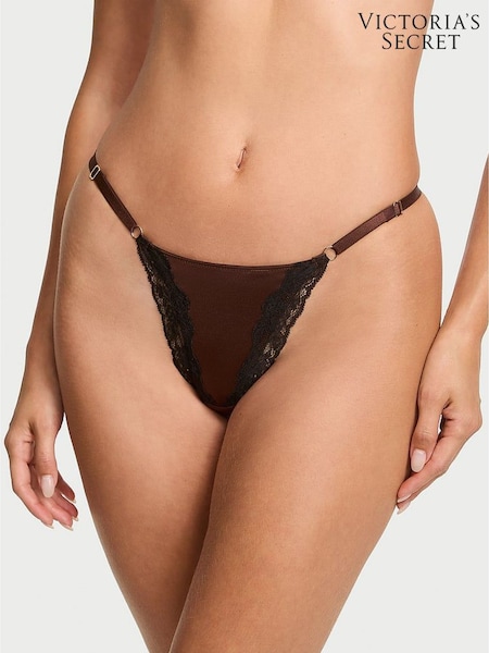 Victoria's Secret Ganache Nude G String Lace Trim Knickers (W41216) | £14