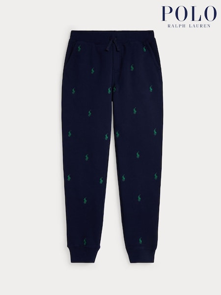 Polo Ralph Lauren Blue Boys All-Over Pony Logo Joggers (W41322) | £99 - £109