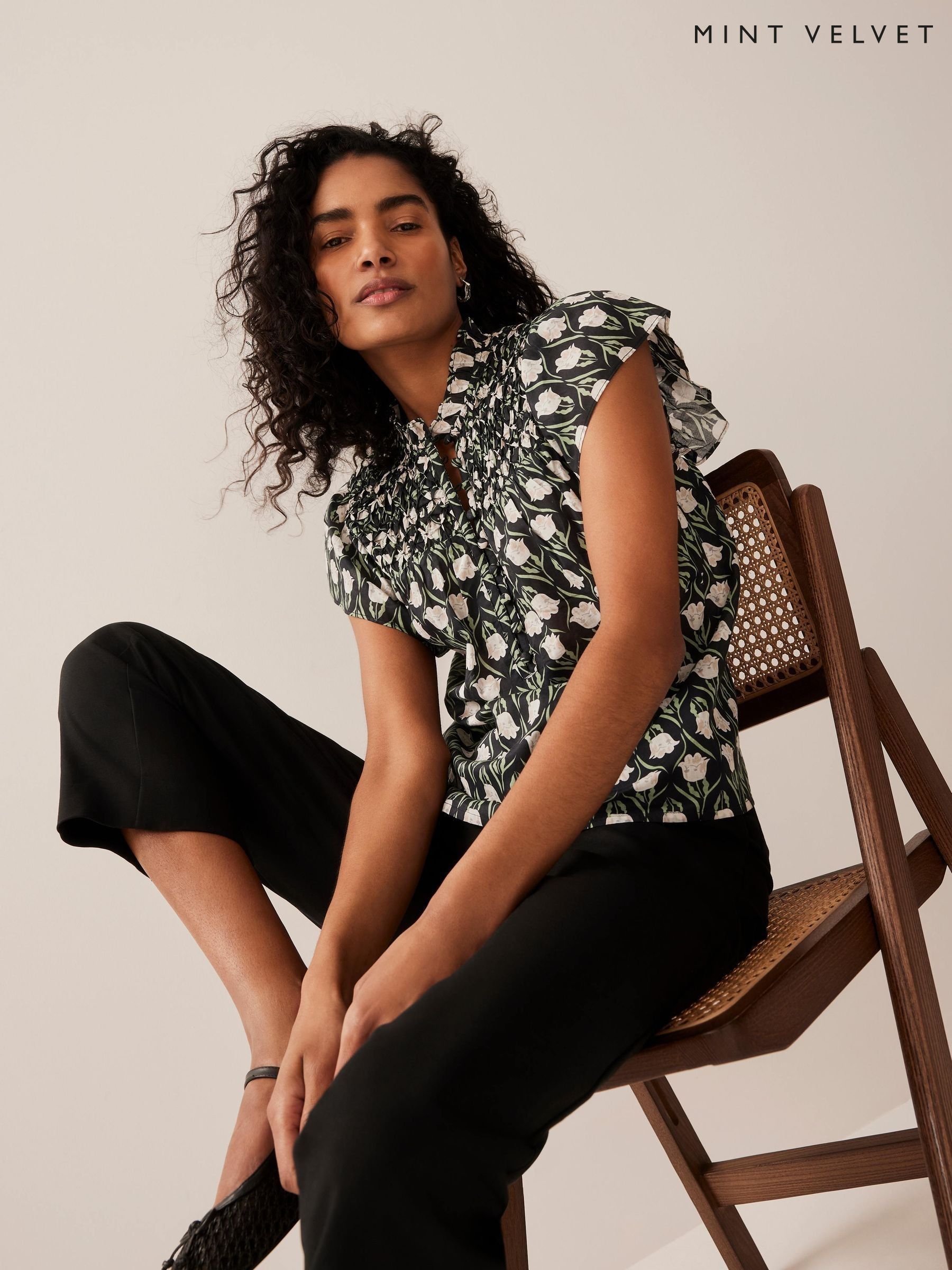 mint velvet animal print blouse