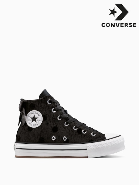 Converse Black Chuck Taylor Teen Lift Bow Trainers (W41387) | £60