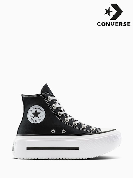 Converse Black Chuck Taylor Teen Lift Double Stack Trainers (W41393) | £60