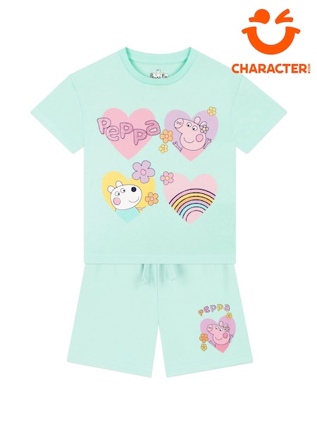 Character Green Peppa Pig T-Shirt And Shorts Outfit Set (W41396) | £20