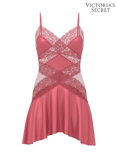 Victoria's Secret Seductive Rose Pink Lace & Satin Slip Dress (W41541) | £69