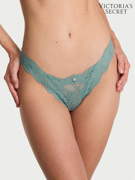 Victoria's Secret Arctic Green Brazilian Lace Knickers (W41573) | £14