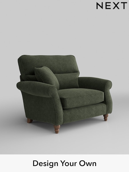 Boucle Chenille/Dark Moss Green Ashford Highback (W41638) | £1,025