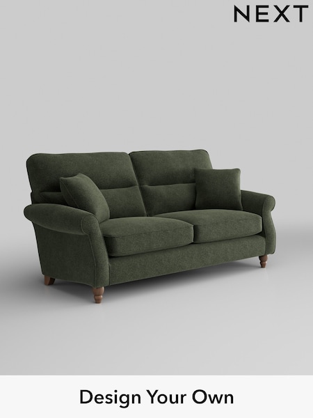 Boucle Chenille/Dark Moss Green Ashford Highback (W41638) | £1,425