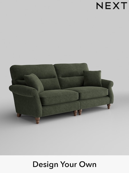 Boucle Chenille/Dark Moss Green Ashford Highback (W41638) | £1,525