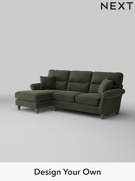 Boucle Chenille/Dark Moss Green Ashford Highback (W41638) | £2,050