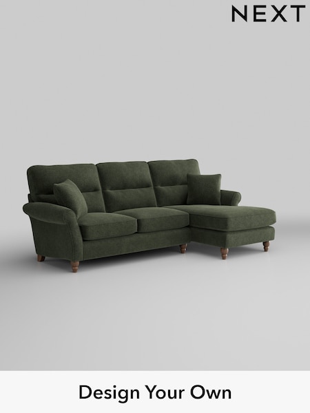 Boucle Chenille/Dark Moss Green Ashford Highback (W41638) | £2,050