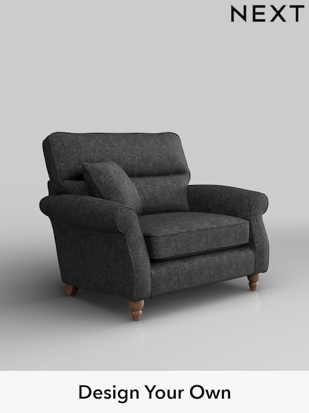 Boucle Weave Easy Clean/Charcoal Grey Ashford Highback (W41639) | £925