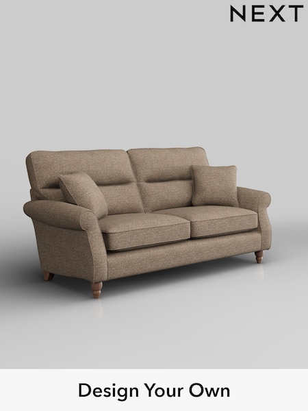 Chunky Boucle Easy Clean/Mid Natural Ashford Highback (W41643) | £1,425
