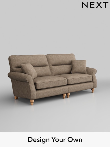 Chunky Boucle Easy Clean/Mid Natural Ashford Highback (W41643) | £1,525