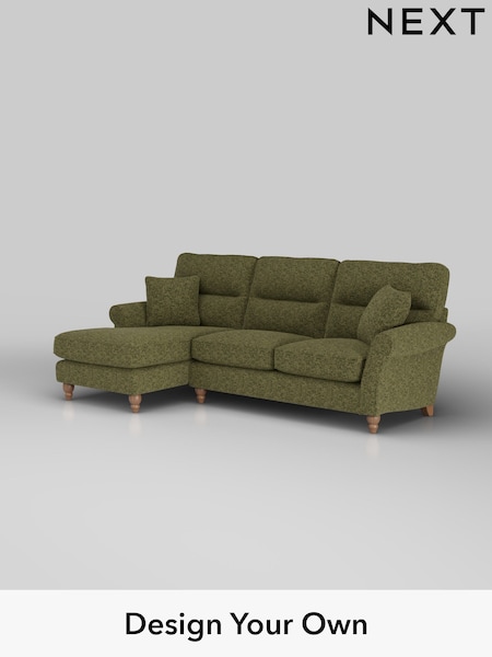 Chunky Chenille/Dark Moss Green Ashford Highback (W41653) | £2,050