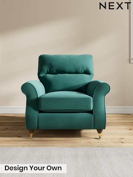 Fine Chenille Easy Clean/Dark Juniper Green Ashford Highback (W41720) | £925