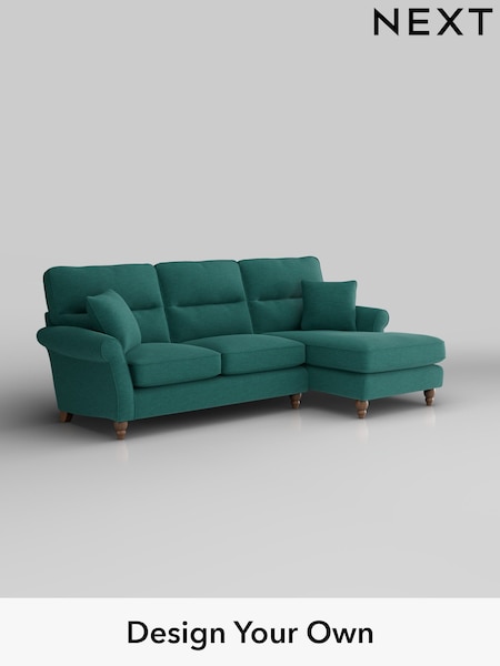 Fine Chenille Easy Clean/Dark Juniper Green Ashford Highback (W41720) | £2,050