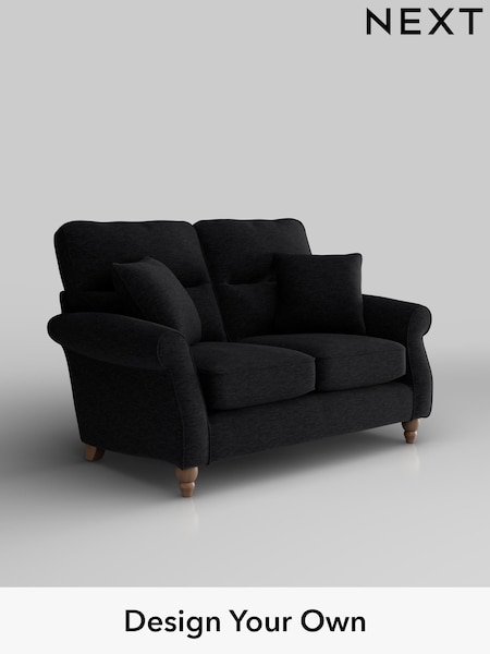 Fine Chenille Easy Clean/Black Ashford Highback (W41725) | £1,225