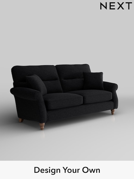 Fine Chenille Easy Clean/Black Ashford Highback (W41725) | £1,425