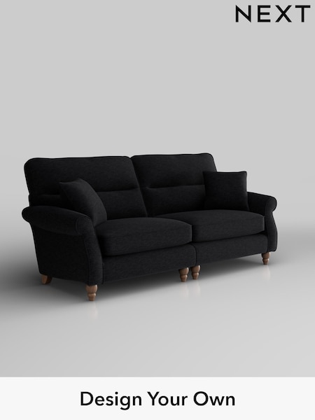 Fine Chenille Easy Clean/Black Ashford Highback (W41725) | £1,525