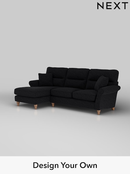 Fine Chenille Easy Clean/Black Ashford Highback (W41725) | £2,050