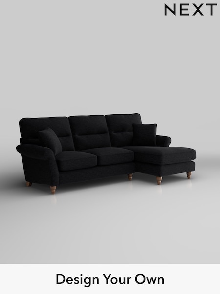 Fine Chenille Easy Clean/Black Ashford Highback (W41725) | £2,050