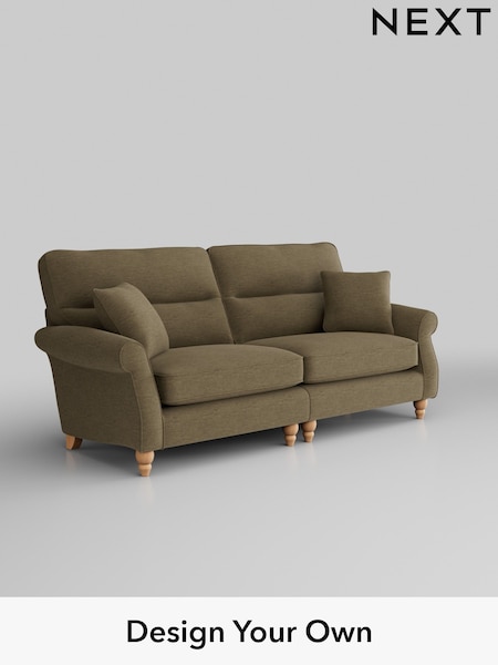 Fine Chenille Easy Clean/Dark Moss Green Ashford Highback (W41729) | £1,525