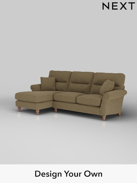 Fine Chenille Easy Clean/Dark Moss Green Ashford Highback (W41729) | £2,050