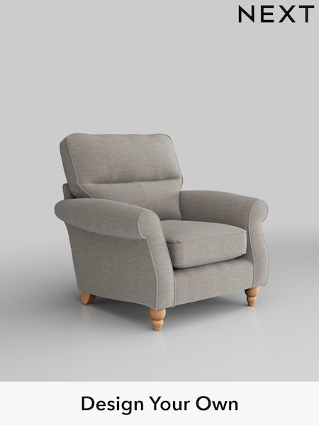 Fine Chenille Easy Clean/Light Steel Grey Ashford Highback (W41733) | £925