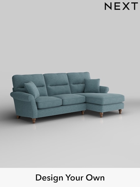 Fine Chenille Easy Clean/Mid Blue Ashford Highback (W41734) | £2,050