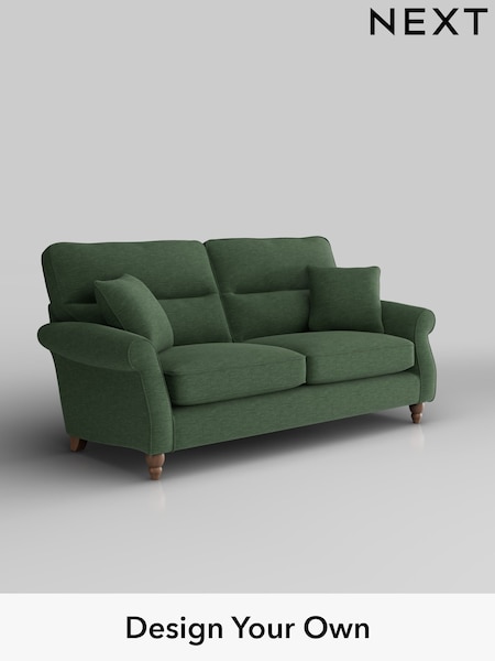 Fine Chenille Easy Clean/Mid Khaki Green Ashford Highback (W41739) | £1,425