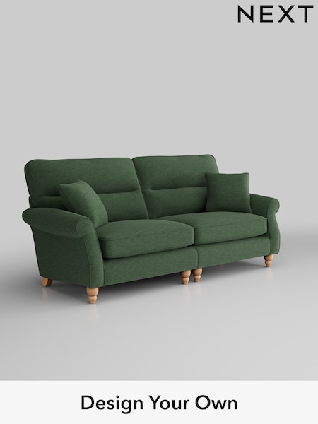 Fine Chenille Easy Clean/Mid Khaki Green Ashford Highback (W41739) | £1,525