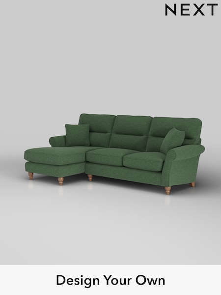 Fine Chenille Easy Clean/Mid Khaki Green Ashford Highback (W41739) | £2,050